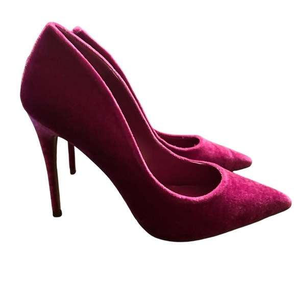 Aqua Brit Magenta Velvet Slip-On Pumps Size 9 - Picture 1 of 10